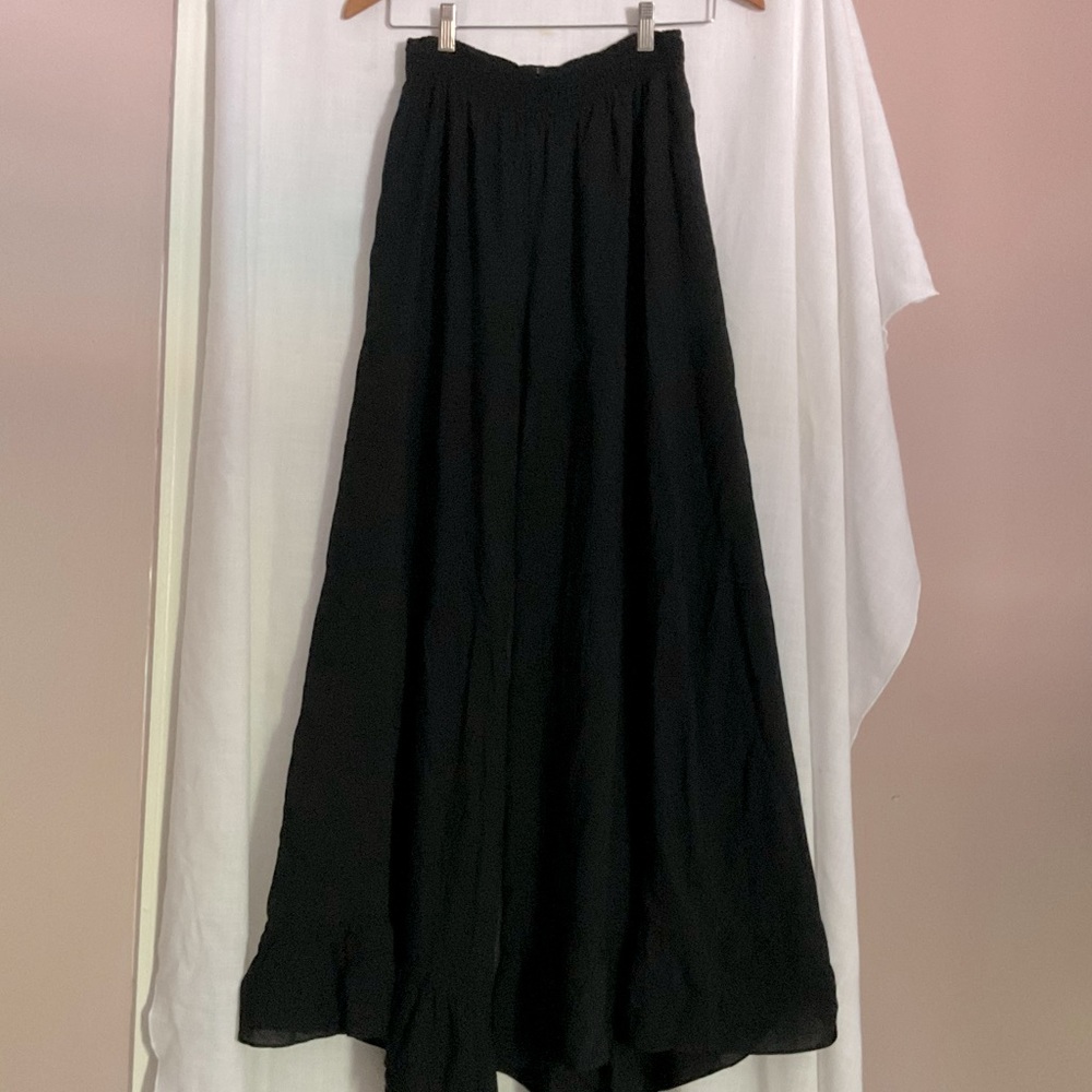 Wide legs & long casual PANTS ruffles AHN & AHN~L